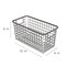 Smart Design Nestable Basket Organizer with Handles - Steel - 6 x 12 x 6 - Gunmetal - Set of 4